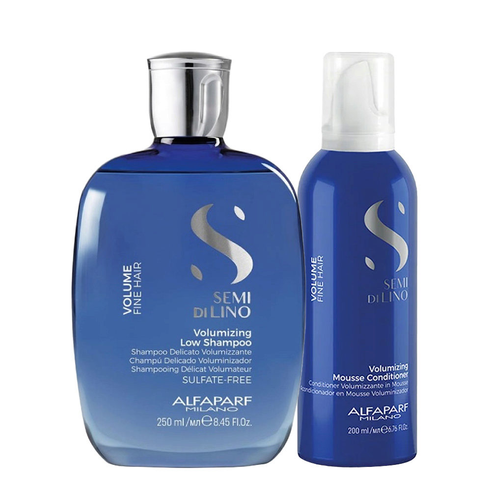 Alfaparf Milano Semi Di Lino Volume Volumizing Low Shampoo 250ml + Mousse  Conditioner 200ml - 2c-cosmetics